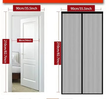 Heavy Duty Magnetic Screen Door Mesh Curtain Mosquito Net Bug Hands Free Partition Mute Striped Door Curtain Bedroom Ventilation
