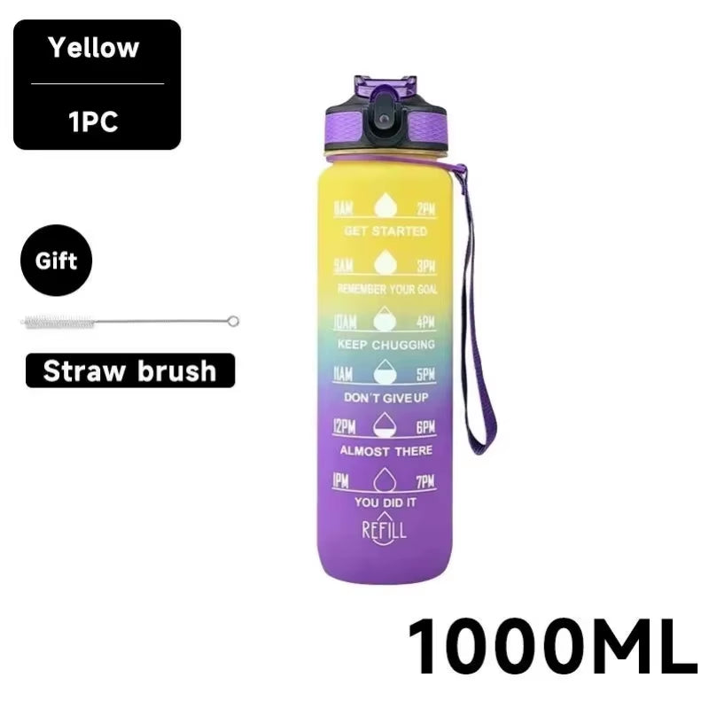 1 Liter Water Bottle Motivational Sport Water Bottle Leakproof Drinking Bottles Outdoor Travel Gym Fitness Jugs for Kitchen
