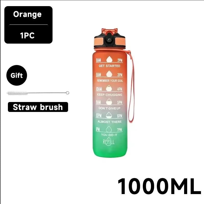 1 Liter Water Bottle Motivational Sport Water Bottle Leakproof Drinking Bottles Outdoor Travel Gym Fitness Jugs for Kitchen