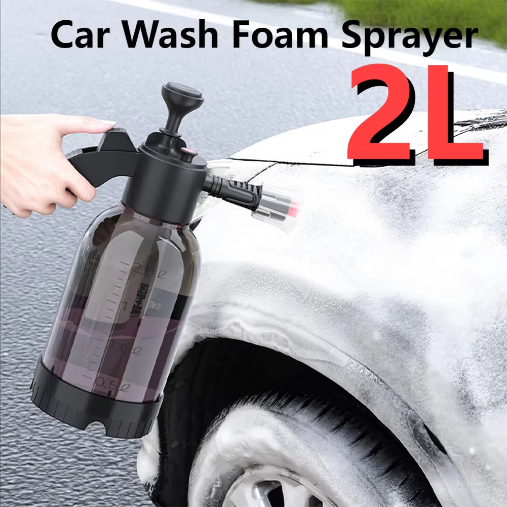2L Household Gardening Watering Spray Can Acid and Alkali Resistant Manual Pressurized Foaming Air Pressure Car Washing Foam Pot