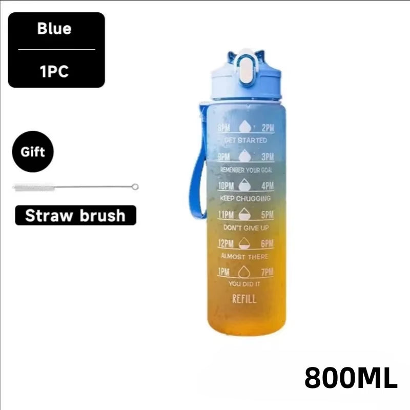 1 Liter Water Bottle Motivational Sport Water Bottle Leakproof Drinking Bottles Outdoor Travel Gym Fitness Jugs for Kitchen