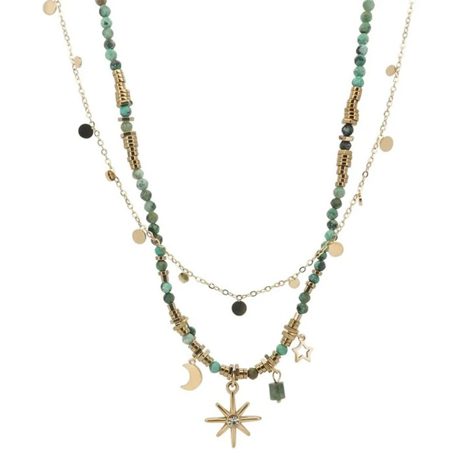 Shine with elegance in our ZAKOL Vintage Bohemian Necklace. Featuring dazzling star-shaped crystals and a unique boho-inspired design, this necklace adds a touch of glamour to any outfit. Ideal for parties, weddings, or everyday chic styling.