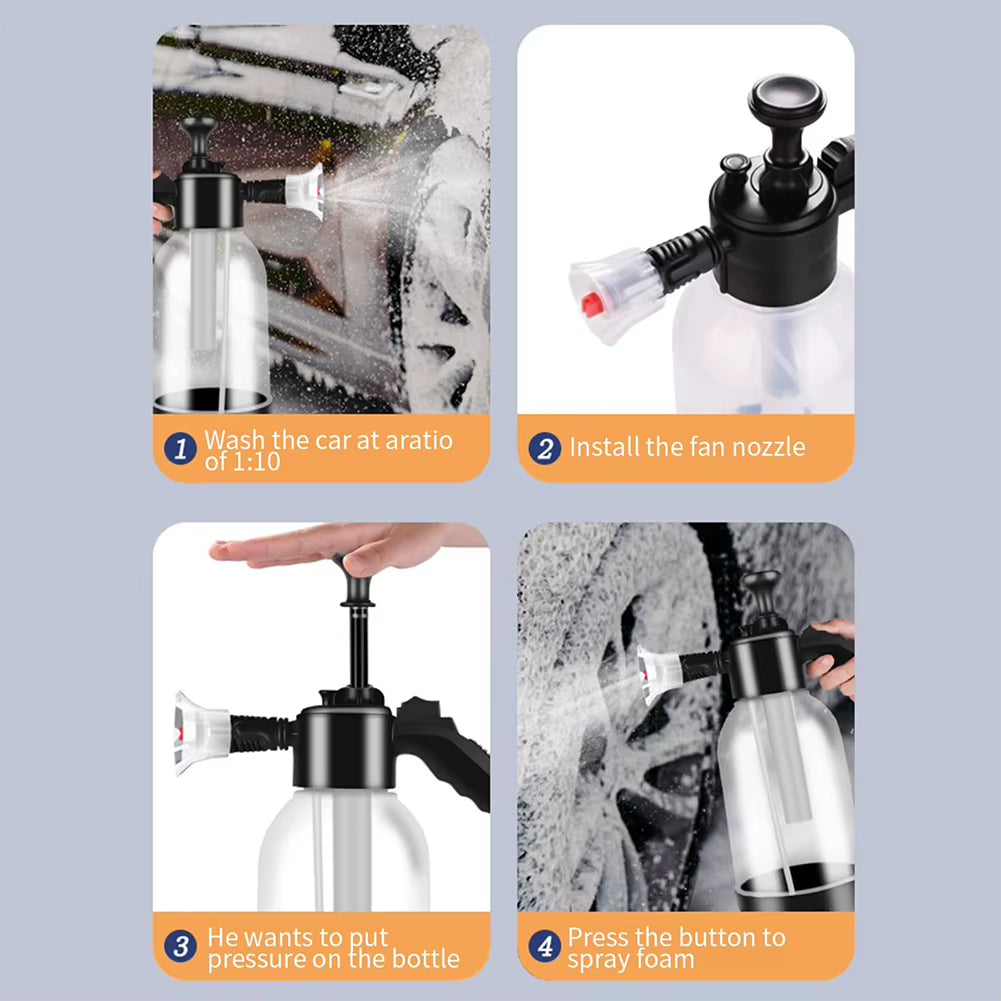 2L Household Gardening Watering Spray Can Acid and Alkali Resistant Manual Pressurized Foaming Air Pressure Car Washing Foam Pot