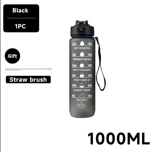 1 Liter Water Bottle Motivational Sport Water Bottle Leakproof Drinking Bottles Outdoor Travel Gym Fitness Jugs for Kitchen