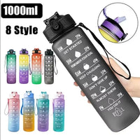 1 Liter Water Bottle Motivational Sport Water Bottle Leakproof Drinking Bottles Outdoor Travel Gym Fitness Jugs for Kitchen