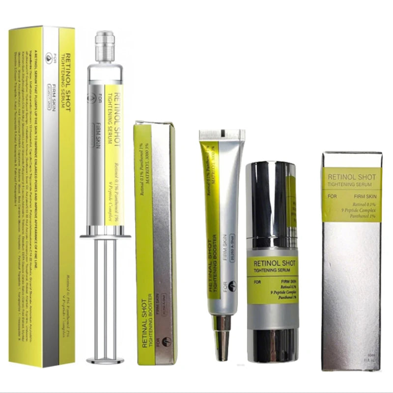 Rejuvenate tired eyes with our Korean Retinol Shot Eye Cream. Enriched with retinol and natural extracts, it reduces wrinkles, fine lines, and puffiness while deeply moisturizing your skin. Dermatologist-tested for safe daily use.