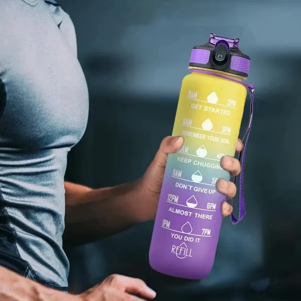 1 Liter Water Bottle Motivational Sport Water Bottle Leakproof Drinking Bottles Outdoor Travel Gym Fitness Jugs for Kitchen
