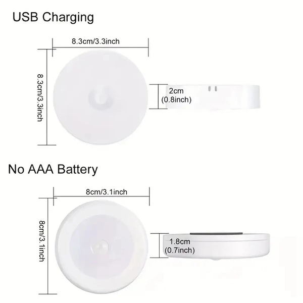 1Pc Motion Sensor Night Light - Wireless LED Detector Lamp for Bedroom, Staircase, Closet, and Room Decor-